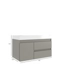 Ver imagem 2 de Gabinete para Banheiro Califórnia 80 Cimento/Cimento