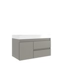 Ver imagem 1 de Gabinete para Banheiro 79cm x 50cm Califórnia 80 Cinza/Cimento