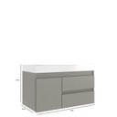 Ver imagem 2 de Gabinete para Banheiro 79cm x 50cm Califórnia 80 Cinza/Cimento