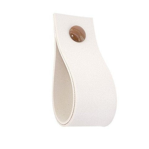 03 Puxadores Doko Parafuso - Textura de Couro Creme:Marrom