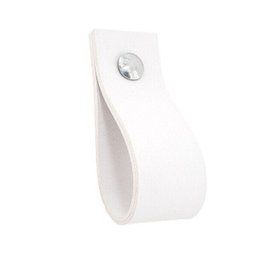 03 Puxadores Doko Parafuso - Textura de Couro Branco:Prata - 1