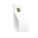 Ver imagem 1 de 03 Puxadores Doko Parafuso - Textura de Couro Branco:Ouro Velho