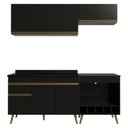 Ver imagem 4 de Cozinha Modulada Compacta Florença 6 Portas 1 Gaveta MDP 190cm Preta Multimóveis