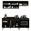 Ver imagem 3 de Cozinha Modulada Compacta Florença 6 Portas 1 Gaveta MDP 190cm Preta Multimóveis