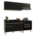 Ver mais imagens de Cozinha Modulada Compacta Florença 6 Portas 1 Gaveta MDP 190cm Preta Multimóveis