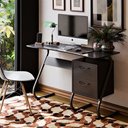 Ver imagem 2 de Escrivaninha Office 2 Gavetas Steel Preto – EJ Móveis