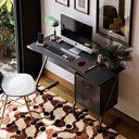 Ver imagem 3 de Escrivaninha Office 2 Gavetas Steel Preto – EJ Móveis