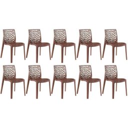 Kit 10 Cadeiras Gruvyer - Marrom - 1