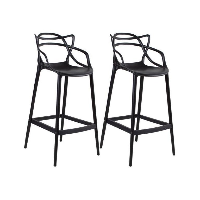 Kit - 2 x Banquetas Altas Masters Allegra - Preto