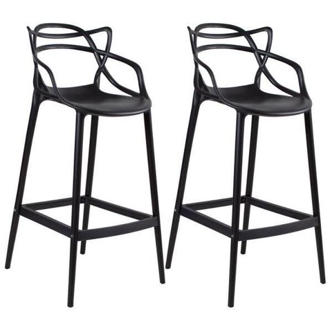 Kit - 2 x Banquetas Altas Masters Allegra - Preto