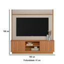 Ver imagem 3 de Rack com Painel para Tv até 75 Polegadas Ravenna 2 Portas Canela/off White Fosco - Linea Brasil