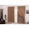 Cortina Blackout Tecido 5,00x2,50 Com Voil Sala E Quarto _ Avelã - 1