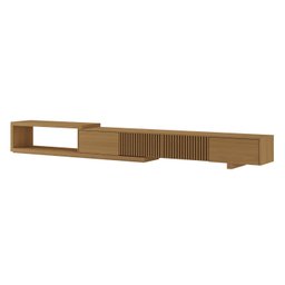Rack para Tv até 75 Polegadas Extensível até 304cm Portas Ripadas Aruá CabeCasa MadeiraOriginals - 3