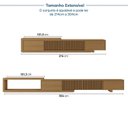 Ver imagem 4 de Rack Extensível para TV até 75 Polegadas Planejado 304cm Portas Ripadas Aruá CabeCasa MadeiraOriginals