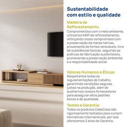 Rack para Tv até 75 Polegadas Extensível até 304cm Portas Ripadas Aruá CabeCasa MadeiraOriginals - 12