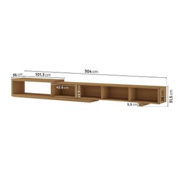 Rack para Tv até 75 Polegadas Extensível até 304cm Portas Ripadas Aruá CabeCasa MadeiraOriginals - 5