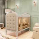 Ver imagem 1 de Berço Minicama 3 em 1 com Capitonê 100% MDF Maya Espresso Móveis Bege/Off White/Amêndoa/Corino