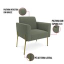 Ver imagem 4 de Namoradeira e 2 Poltronas Pé Ferro Dourado Marisa Bouclê Pistache D03 - D’Rossi