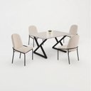 Ver imagem 3 de Conjunto para Sala de Jantar Mesa Império 120x90 com 4 Cadeiras Rubi