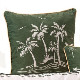 Kit Trio de Almofadas Verano Estampadas Cheias em Veludo Suede com Enchimento em Refil Silicone - de - 4