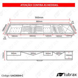 Canal Calha Organizador Úmida de Cozinha Preto Aço Inox 304 com 5 Módulos - Tubrax - 3