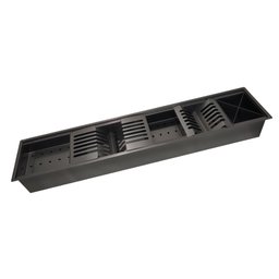 Canal Calha Organizador Úmida de Cozinha Preto Aço Inox 304 com 5 Módulos - Tubrax - 1
