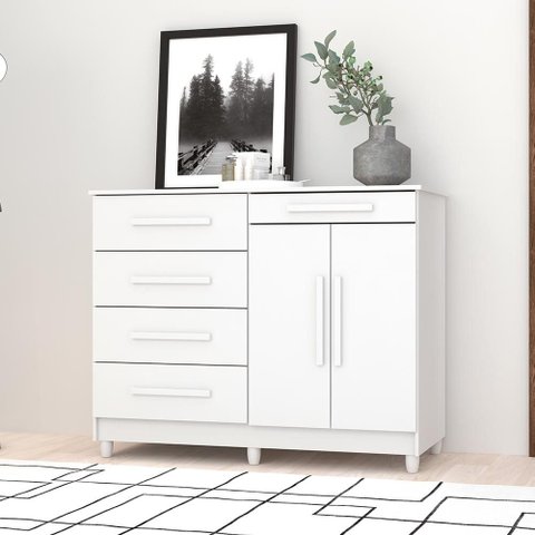 Cômoda Villa de Toscana 2 Portas 5 Gavetas Branco