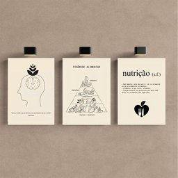 Kit 3 Quadro Decorativo Nutrição Consultório Nutricionista 40x28cm - 1