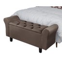 Ver imagem 1 de Recamier Baú para Cama Casal 1,30m Lara Premium Estilo Decorativo Closet Estofado Cor Marrom