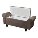 Ver imagem 4 de Recamier Baú para Cama Casal 1,30m Lara Premium Estilo Decorativo Closet Estofado Cor Marrom