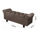 Ver imagem 6 de Recamier Baú para Cama Casal 1,30m Lara Premium Estilo Decorativo Closet Estofado Cor Marrom