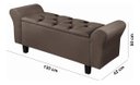 Ver imagem 6 de Recamier Baú para Cama Casal 1,30m Lara Premium Estilo Decorativo Closet Estofado Cor Marrom
