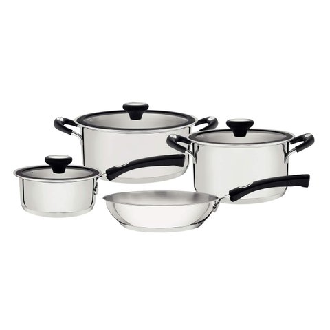 Jogo de Panelas Solar Silicone Inox Fundo Triplo 4 Pc Tramontina