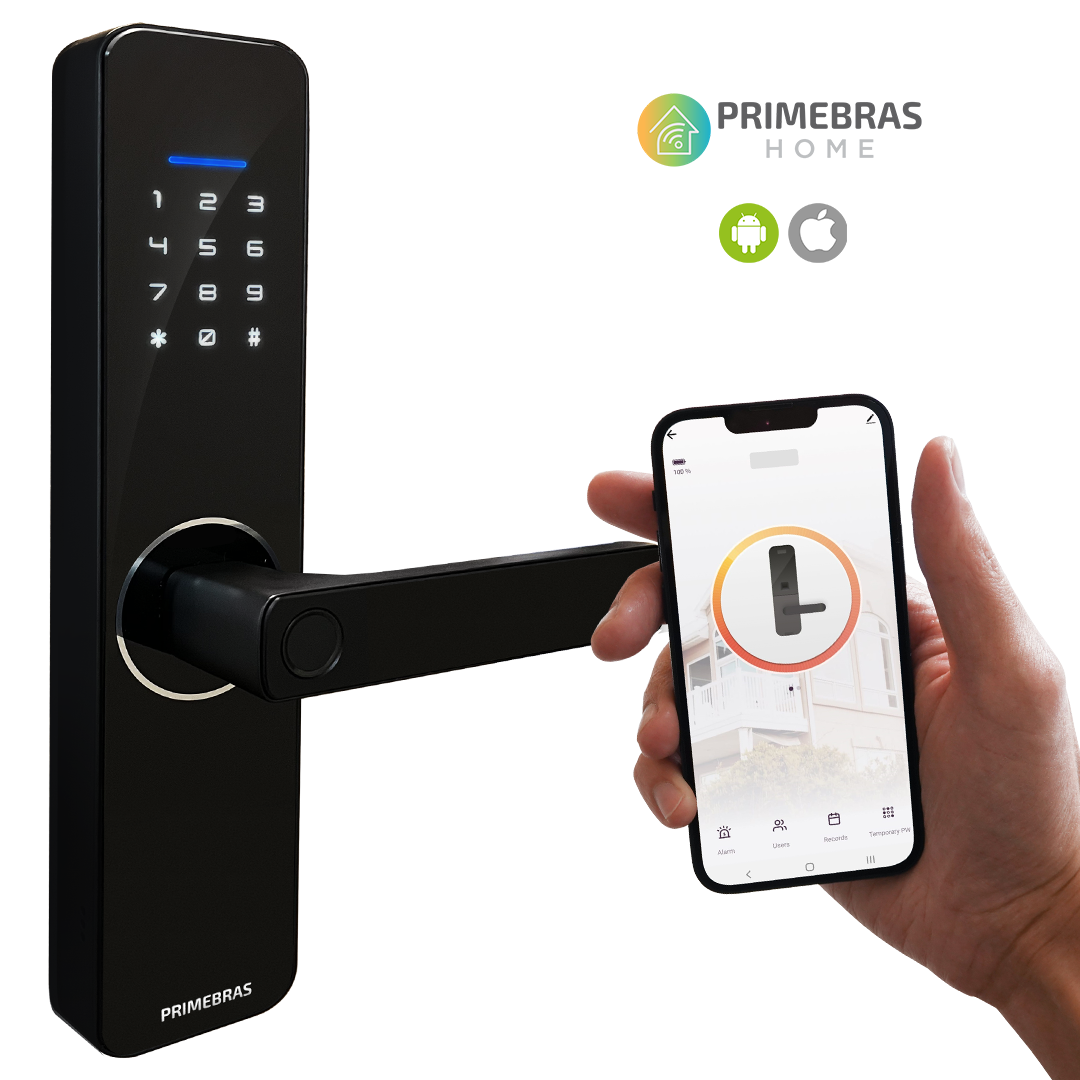 Fechadura Digital Biométrica Eletrônica Inteligente Primebras com Wifi + App - 1