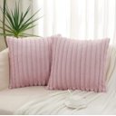 Ver imagem 4 de Kit 2 Capas P/ Almofada em Pelucia Wave Soft - 43x43 Cm Rosê
