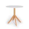 Mesa Maitê com Tampo Redondo 80cm e Estrutura Pés de Madeira Branco - 1