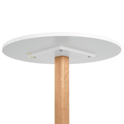 Mesa Maitê com Tampo Redondo 80cm e Estrutura Pés de Madeira Branco - 2