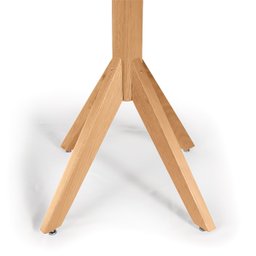 Mesa Maitê com Tampo Redondo 80cm e Estrutura Pés de Madeira Branco - 4