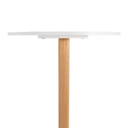 Mesa Maitê com Tampo Redondo 80cm e Estrutura Pés de Madeira Branco - 3