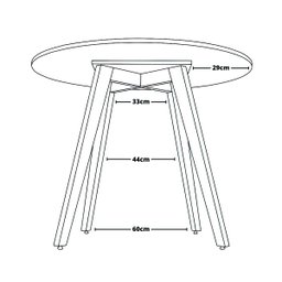 Mesa de Jantar Inês 100cm Preta - Napole Decor - 5
