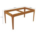 Ver imagem 7 de Mesa Cozinha Mira Premium Madeira Maciça C/ Tampo Madeirado C/ Vidro 160x90cm e 6 Cadeiras Lara