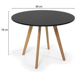 Mesa de Jantar Laura 80cm Preta - Napole Decor - 2