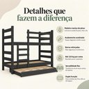 Ver imagem 3 de Treliche Madeira Maciça - Vira 2 Camas - para Colchão 78/88x188cm Multimóveis CR35681 Preto