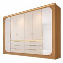 Ver imagem 3 de Guarda Roupa Casal 6 Portas 6 Gavetas com Espelhos e LED Aura