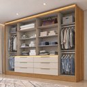 Ver imagem 5 de Guarda Roupa Casal 6 Portas 6 Gavetas com Espelhos e LED Aura