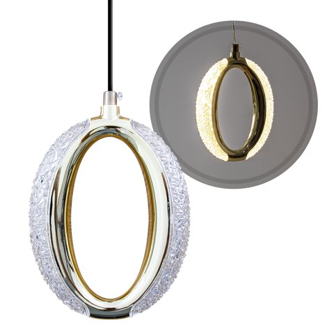 Pendente Lustre Zero Oval C/ Led Integrado Multicor Lus-26 St3136