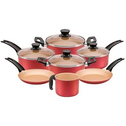 Jogo de Panelas 7 Peças Magnific Antiaderente Panelux: Cereja - 1 Jogo de Panelas 7 Peças Magnific Antiaderente Panelux: Cereja - 1