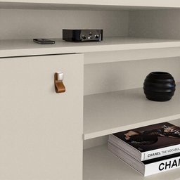 Rack Bancada Montana 188cm Pérola Metalizado/cinamomo Mel para Tv até 75” - Mobler - 4