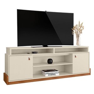 Rack Bancada Montana 188cm Pérola Metalizado/cinamomo Mel para Tv até 75” - Mobler