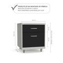 Ver imagem 3 de Gaveteiro de Aço 2 Gavetas com Rodízios com Chave